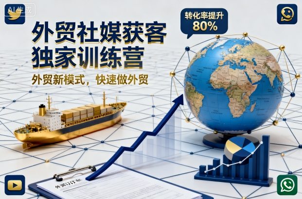 外贸社媒获客独家训练营,外贸新模式,快速做外贸-学长网络