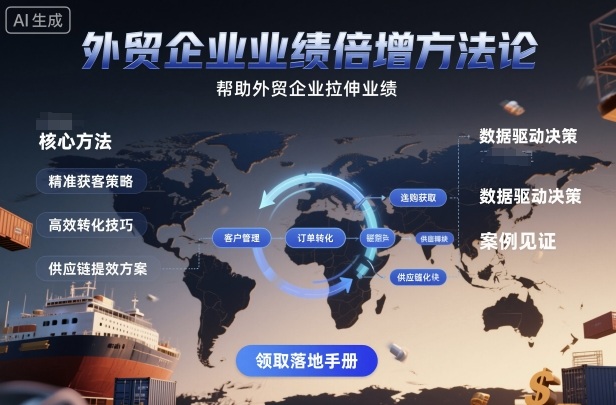 外贸企业业绩倍增方法论，帮助外贸企业拉伸业绩-学长网络