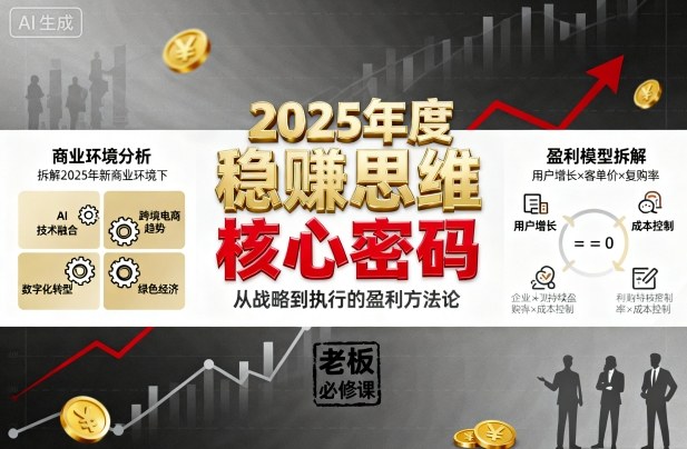 2025年度稳賺思维老板创业营，拆解2025年新商业环境下，企业实现持续盈利的核心密码-学长网络