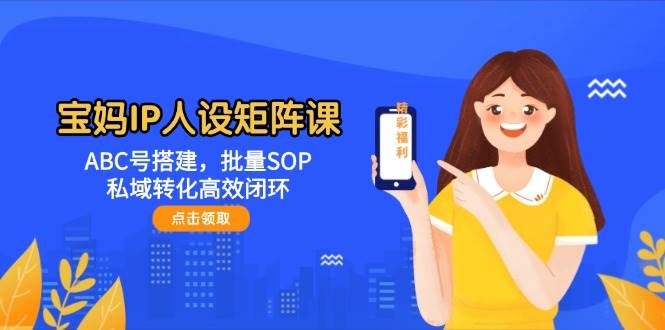 宝妈IP人设矩阵课:ABC号搭建,批量SOP,私域转化高效闭环-学长网络