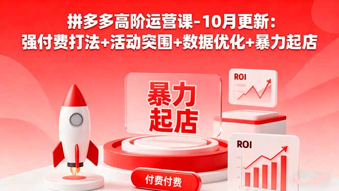 拼多多高阶运营课-10月更新:强付费打法+活动突围+数据优化+暴力起店-学长网络