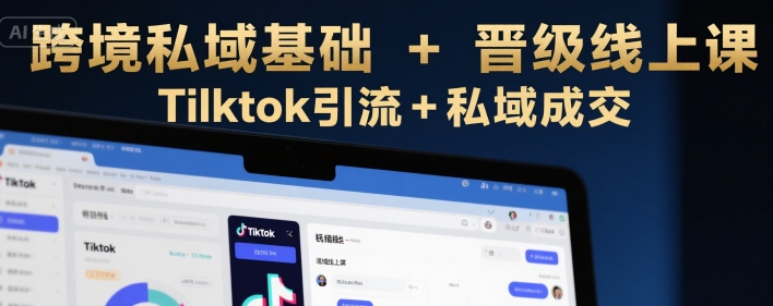 跨境私域基础+晋级线上课，Tilktok引流+私域成交-学长网络