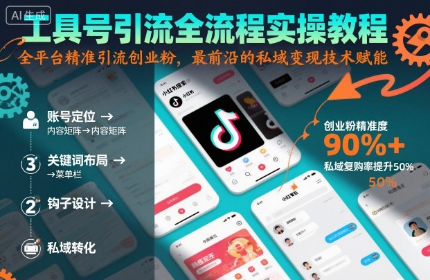 工具号引流全流程保姆级实操教程，全平台精准引流创业粉，最前沿的私域变现技术赋能-学长网络