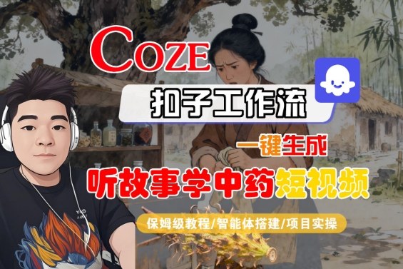 Coze扣子智能体工作流一键生成“听故事学中药“短视频，全流程保姆级教学-学长网络