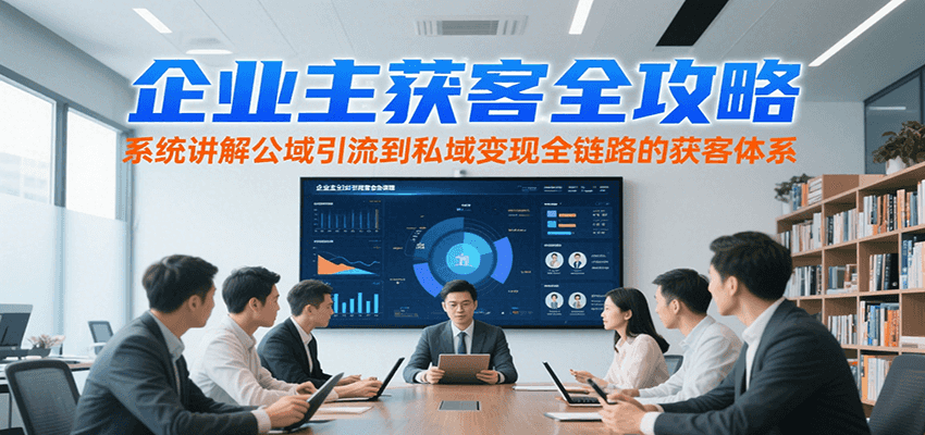 企业主获客全攻略，系统讲解公域引流到私域变现全链路的获客体系-学长网络