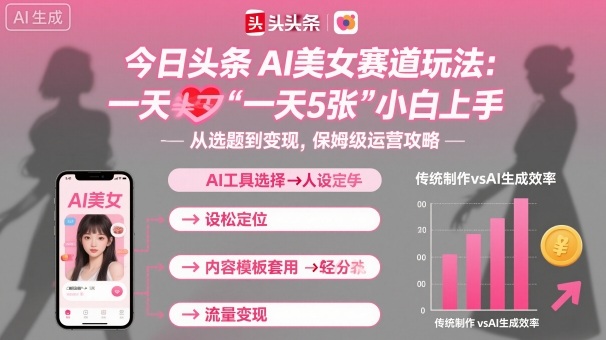 今日头条AI美女赛道玩法,一天轻松5张,小白轻松上手-学长网络