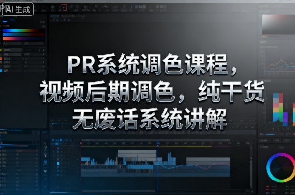 PR系统调色课程，视频后期调色，纯干货无废话系统讲解-学长网络