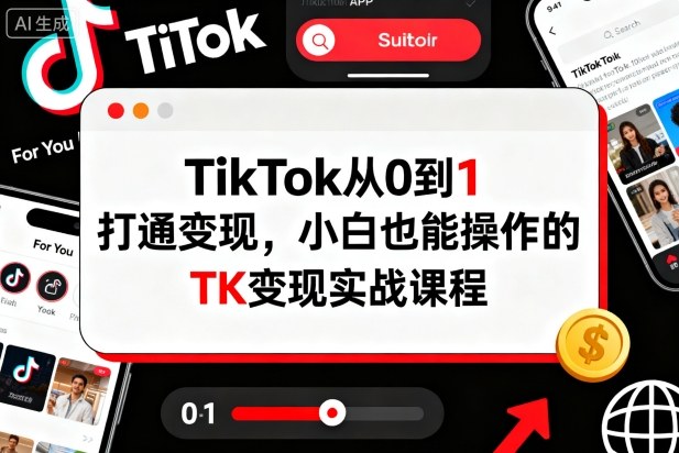 TikTok从0到1打通变现，小白也能操作的TK变现实战课程-学长网络