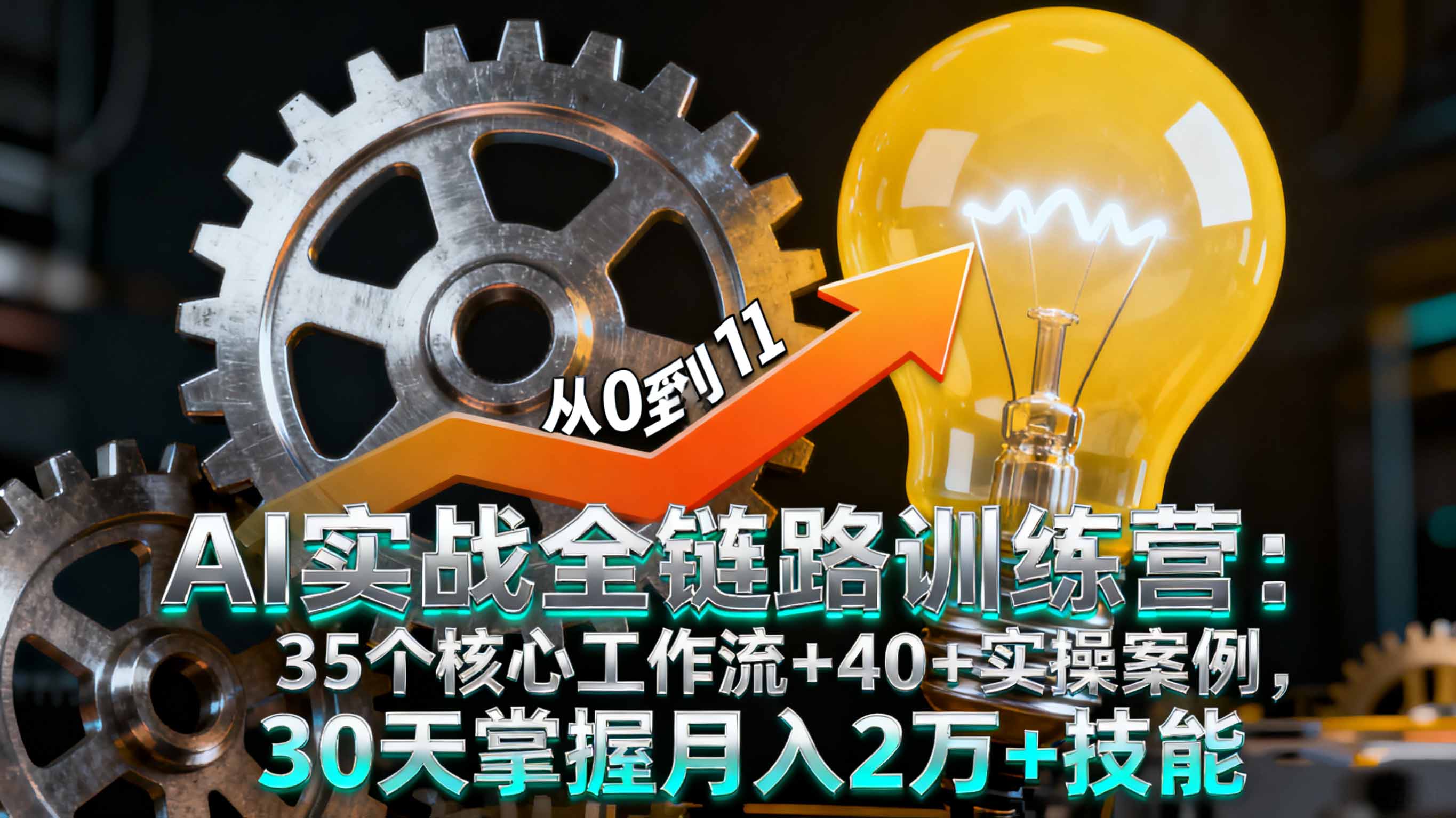 AI实战全链路训练营：35个核心工作流+40+实操案例，30天掌握月入2万+技能-学长网络