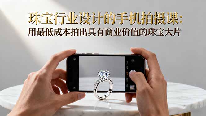 珠宝行业设计的手机拍摄课：用最低成本拍出具有商业价值的珠宝大片！-学长网络