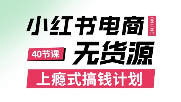 小红书无货源电商课程,上瘾式搞钱计划,不论月薪3k还是3W都应该学的賺钱技巧-学长网络