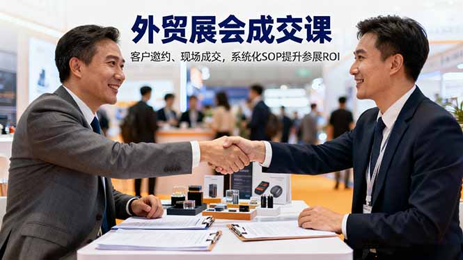 外贸展会成交课，含目标制定、客户邀约、现场成交，系统化SOP提升参展ROI-学长网络