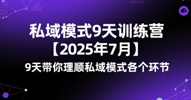 私域模式9天训练营【2025年7月】​9天带你理顺私域模式各个环节-学长网络