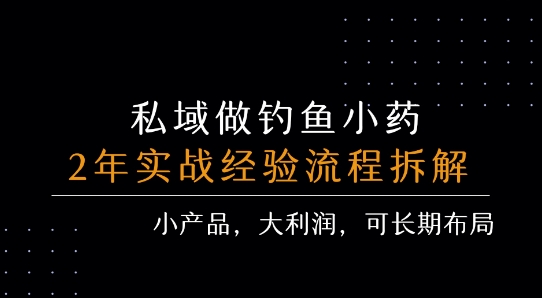 私域做钓鱼小药 每单利润3张+ 详细流程拆解-学长网络