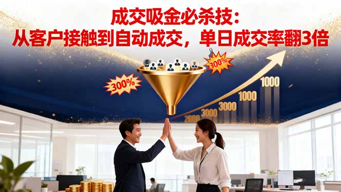 吸金成交营销必杀技：从客户接触到自动成交，单日成交率翻3倍-学长网络