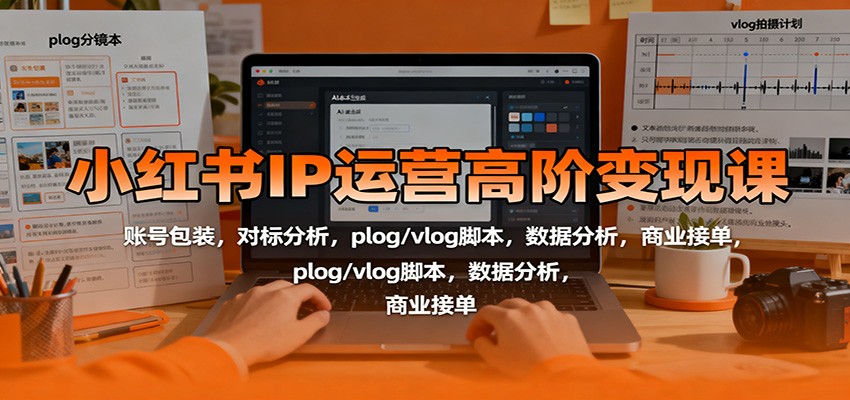 小红书IP运营高阶变现课：账号包装，对标分析，plog/vlog脚本，数据分析，商业接单-学长网络