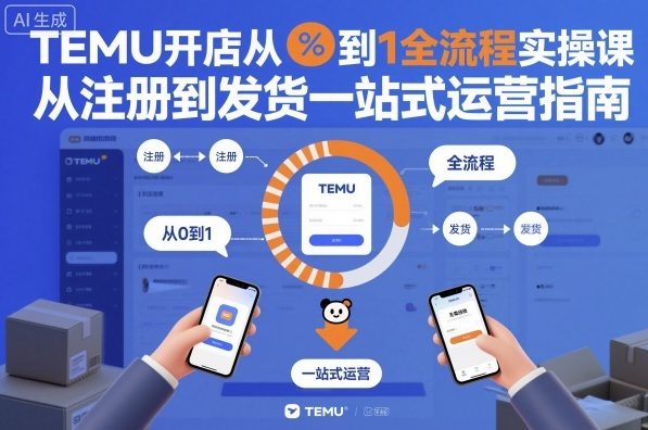 TEMU开店从0到1全流程实操课,从注册到发货一站式运营指南-学长网络