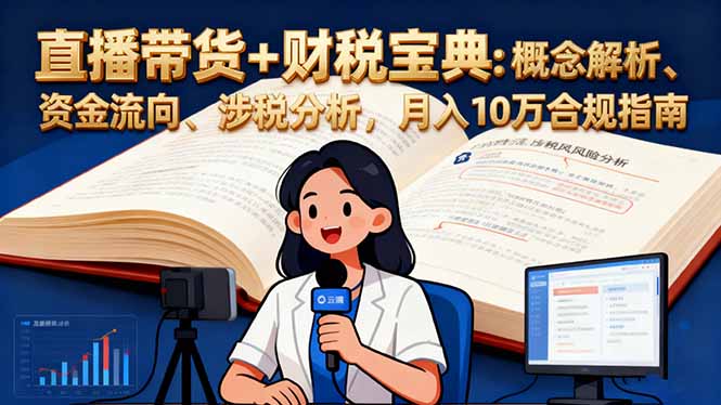 直播带货+财税宝典：概念解析、资金流向、涉税分析，月入10万合规指南-学长网络