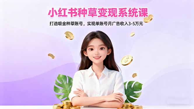 小红书种草变现系统课:打造吸金种草账号,实现单账号月广告收入3-5万元-学长网络