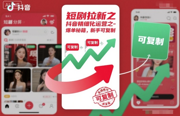 短剧拉新之抖音精细化运营之爆单秘籍，新手可复制-学长网络