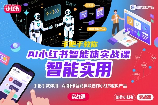 AI小红书智能体实战课，手把手教你用AI制作智能体及创作小红书虚拟产品，提效+内容商业化(更新)-学长网络