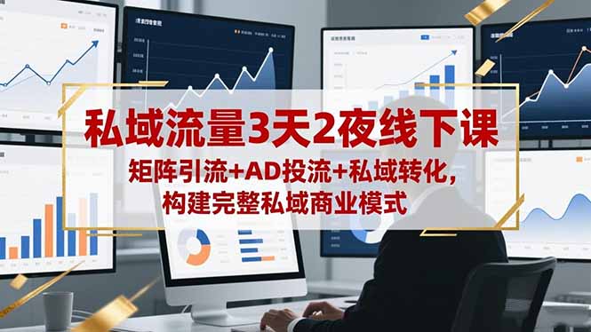 私域流量3天2夜线下课，矩阵引流+AD投流+私域转化，构建完整私域商业模式-学长网络