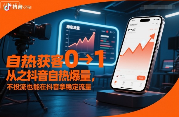 自热获客从0到1之抖音自热爆量，不投流也能在抖音拿稳定流量-学长网络