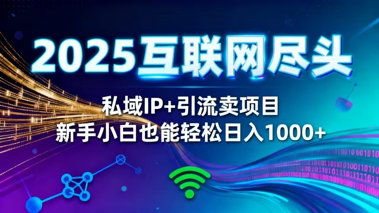 2025网创尽头王炸项目！私域 IP + 精准引流，新手小白在家躺赚日入 1000+-学长网络
