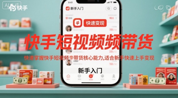 快手短视频带货，快速掌握快手短视频带货核心能力，适合新手快速上手变现-学长网络