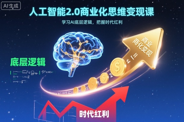 人工智能2.0商业化思维变现课，学习AI底层逻辑，把握时代红利-学长网络