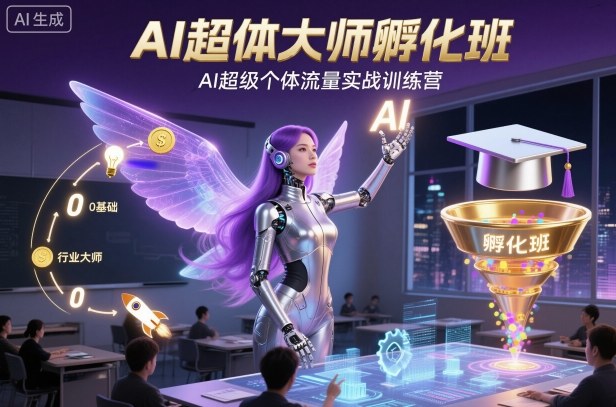 AI超体大师孵化班,AI超级个体流量实战训练营-学长网络