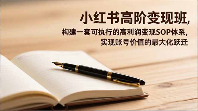 小红书高阶变现班，构建一套可执行的高利润变现SOP体系，实现账号价值的最大化跃迁-学长网络