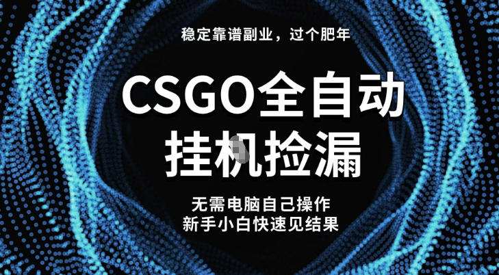 【稳定副业】全球最热门游戏CSGO全自动捡漏,最新玩法,新手小白日入5张+【揭秘】-学长网络