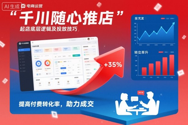 千川随心推起店底层逻辑及投放技巧，提高付费转化率，助力成交-学长网络