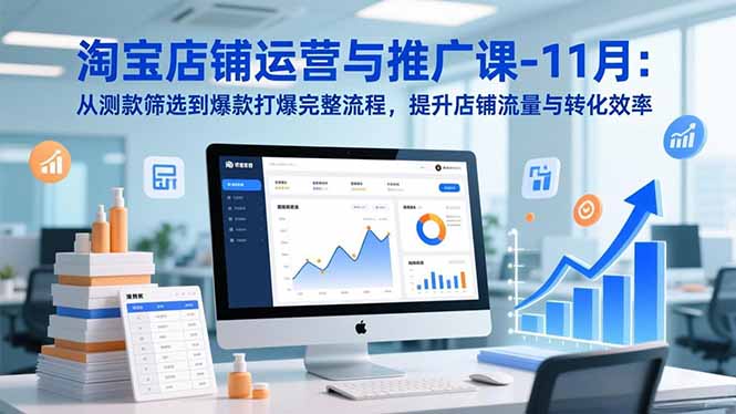 淘宝店铺运营与推广课-11月：从测款筛选到爆款打爆完整流程，提升店铺流量与转化效率-学长网络