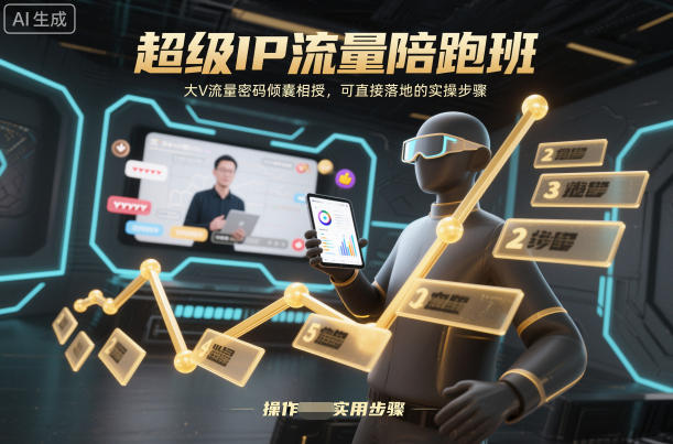 超级IP流量陪跑班，大V流量密码倾囊相授，可直接落地的实操步骤-学长网络