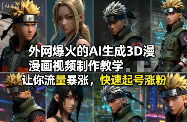 外网爆火的AI生成3D漫画视频制作教学，让你流量暴涨，快速起号涨粉！-学长网络
