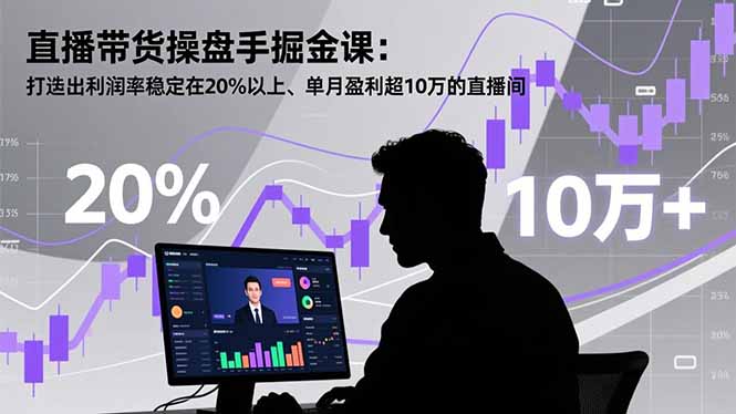 直播带货操盘手掘金课：打造出利润率稳定在20%以上、单月盈利超10万的直播间-学长网络