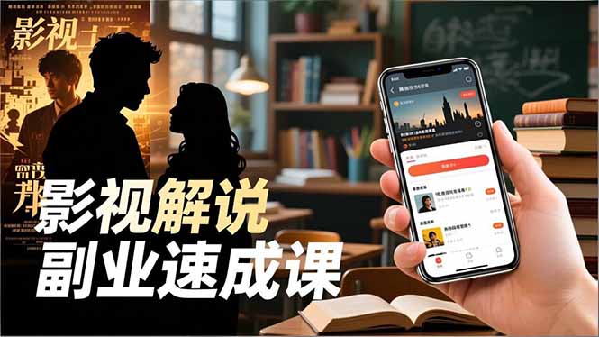 Tk影视解说副业速成课，软件安装、全流程实操、爆款预设，新手两周变现-学长网络