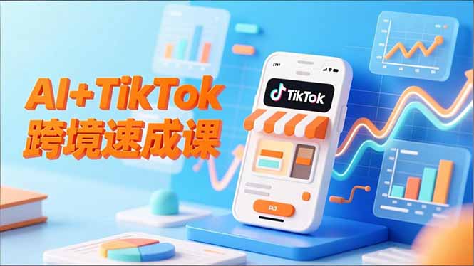 AI+TikTok跨境速成课，智能翻译、店铺定位、流程拆解，7天高效上线运营-学长网络