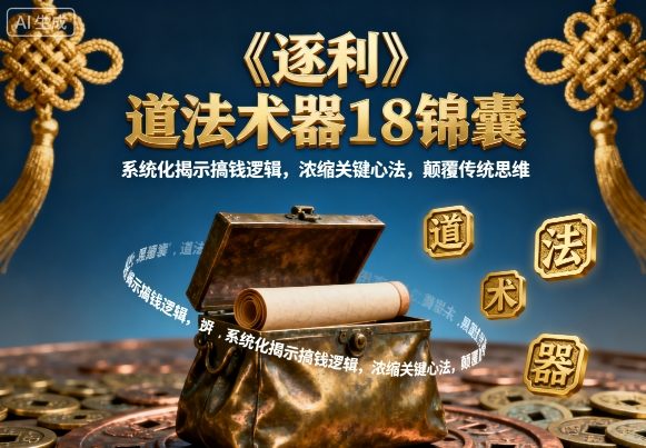 《逐利》道法术器18锦囊，系统化揭示搞钱逻辑，浓缩关键心法，颠覆传统思维(更新)-学长网络