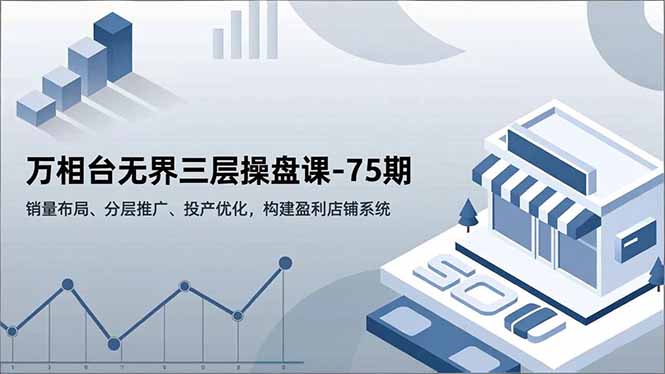万相台无界三层操盘课-75期，销量布局、分层推广、投产优化，构建盈利店铺系统-学长网络