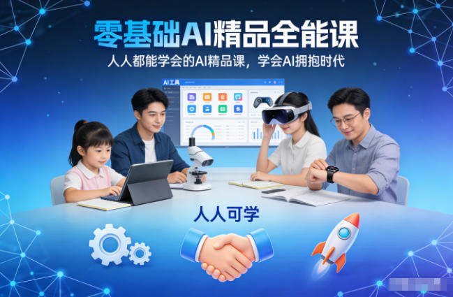 零基础AI精品全能课，人人都能学会的AI精品课，学会AI拥抱时代-学长网络