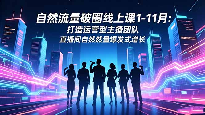 自然流量破圈线上课1-11月：打造运营型主播团队 直播间自然流量爆发式增长-学长网络
