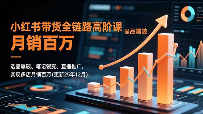 小红书带货全链路高阶课，选品爆破、笔记裂变、直播推广，实现多店月销百万(更新25年12月-学长网络