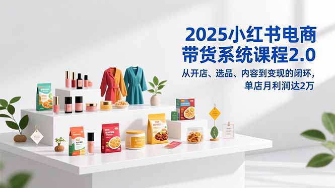 2025小红书电商带货系统课程2.0，从开店、选品、内容到变现的闭环，单店月利润达2万-学长网络