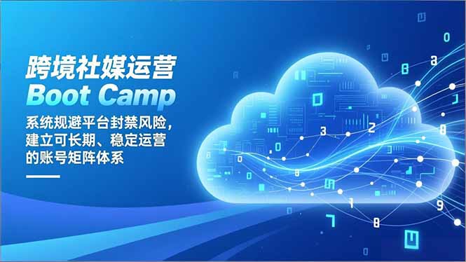 跨境社媒运营Boot Camp：系统规避平台封禁风险，建立可长期、稳定运营的账号矩阵体系-学长网络