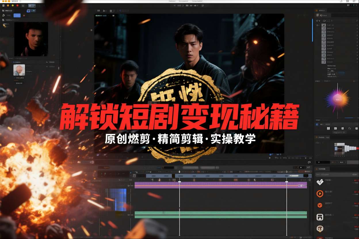 短剧拉新之原创燃剪精简剪辑实操课，解锁短剧变现秘籍-学长网络