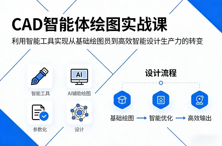 CAD智能体绘图实战课，利用智能工具，实现从基础绘图员到高效智能设计生产力的转变-学长网络