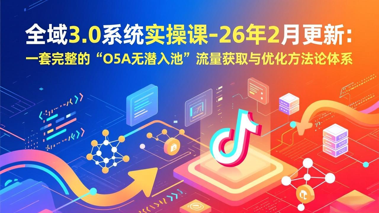 全域3.0系统实操课-26年2月更新：一套完整的“O5A无潜入池”流量获取与优化方法论体系-学长网络